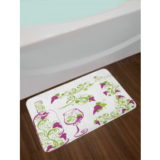 Bottle Glass Grapevines Bath Mat