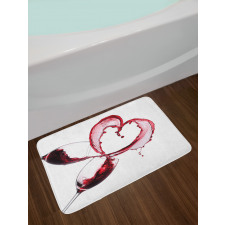 Heart Shape Spilling Wine Bath Mat
