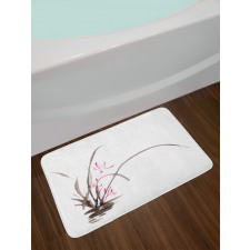 Traditional Ink Orchid Bath Mat