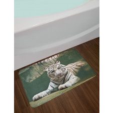 White Tiger Swimming Fun Bath Mat