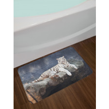 Wildlife Cat on the Rock Bath Mat