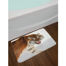 Panthera on Snow Close Bath Mat