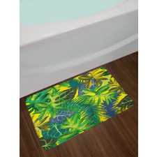 Exotic Leaves Watercolor Bath Mat