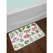 Exotic Flowers and Ferns Bath Mat