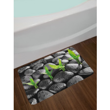 Basalt Stones Bamboo Bath Mat