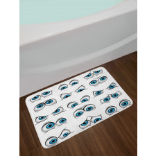 Cartoon Emoticons Funny Bath Mat