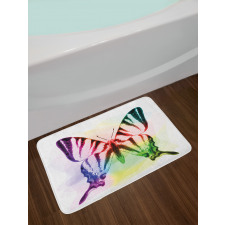 Butterfly Rainbow Bath Mat