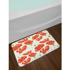 Doodle Poppies Bath Mat