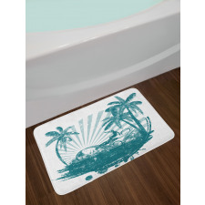 Grunge Tropical Bath Mat