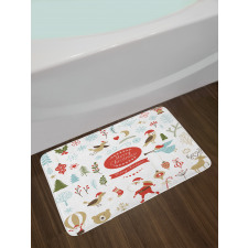 Xmas Elements Design Bath Mat