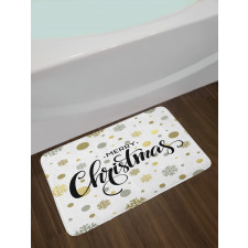 Merry Xmas Snowflake Bath Mat