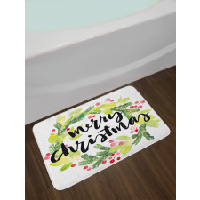 Watercolor Wreath Bath Mat