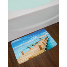 Tropic Seascape Wooden Jetty Bath Mat