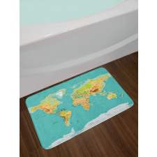 World Geography Continents Bath Mat