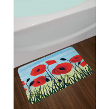 Digital Drawn Flower Bath Mat