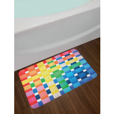 Rainbow Squares Art Bath Mat