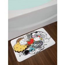 Animal Food Crazy Doodle Bath Mat