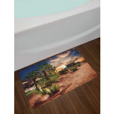 Majestic Sky Palm Trees Bath Mat