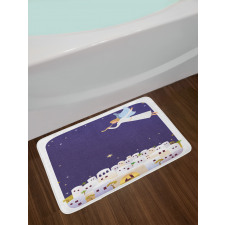 Ancient Figure Illustration Bath Mat