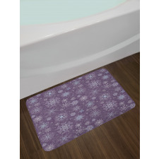 Xmas Snowflakes Floral Bath Mat