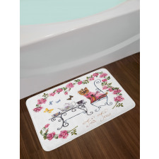 Terrier in Pink Dress Bath Mat