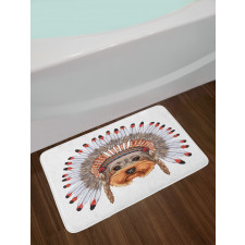 Bonnet Wearing Dog Bath Mat