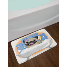 Dog Bath Caricature Funny Bath Mat