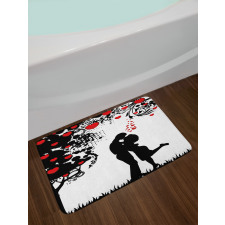 Lovers near Abstract Tree Bath Mat