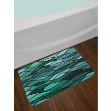 Mosaic Sea Waves Inspired Bath Mat