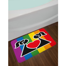 Love Wins Gay Couple Bath Mat