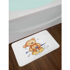 Teddy Bear Rain Umbrella Bath Mat