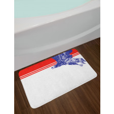 American Flag Colors Bird Bath Mat