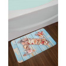 Ocean Seashells ABC Bath Mat