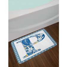 P and Forest Leaves Bath Mat