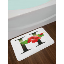 Hibiscus Green Leaves Bath Mat