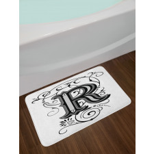 Antique R Typography Bath Mat