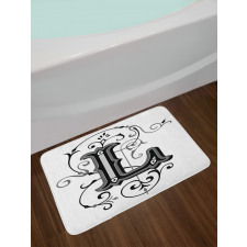 Ornate Capital L Art Bath Mat