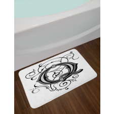 Gothic Q Flowers Art Bath Mat