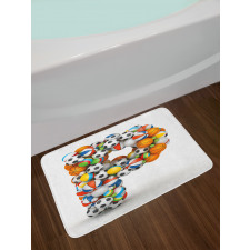 Game Sports Typography Bath Mat