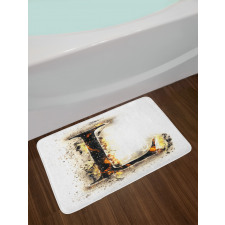 Fire Letter Capital L Bath Mat