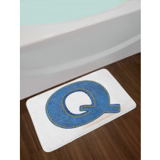 Conceptual Denim Font Bath Mat