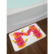 Gerbera Flowers Tulips Bath Mat