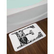 Floral Swirls Big Leaf Bath Mat