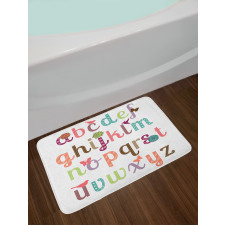 Girly Feminine Alphabet Bath Mat