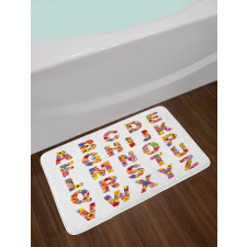 Colorful Flora Alphabet Bath Mat