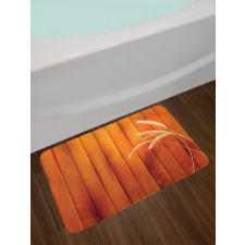 Wheat Spikes Wood Plank Bath Mat