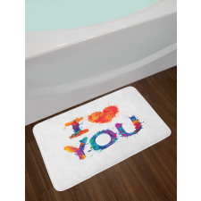 Watercolor Phrase Bath Mat