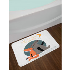 Bear and Fox in Love Bath Mat