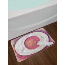 Wooden Writing Bath Mat