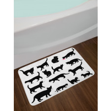Black Kittens Pets Paws Bath Mat